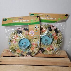 Set of 2 Disney Battery Operated Paper Lanterns: Floral Mickey - NEW / SEALED